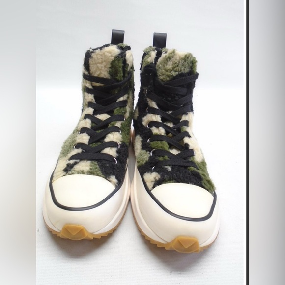 Women's Steve Madden Faux Fur Platform Hi-Tops: Green/White, Sz. 10M - Picture 8 of 8